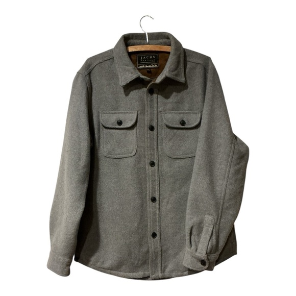 Jachs Other - JACHS New York Men’s Wool Blend Shirt Jacket Shacket Gray Button Front Size M